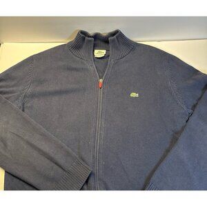 Lacoste Navy Blue Zip up‎ Sweater (size 4 / medium)